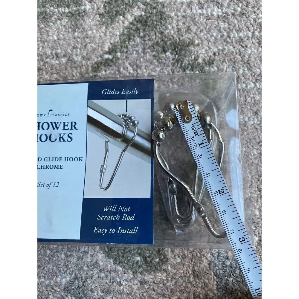 Home Classics Gliding Round Chrome Shower Hooks